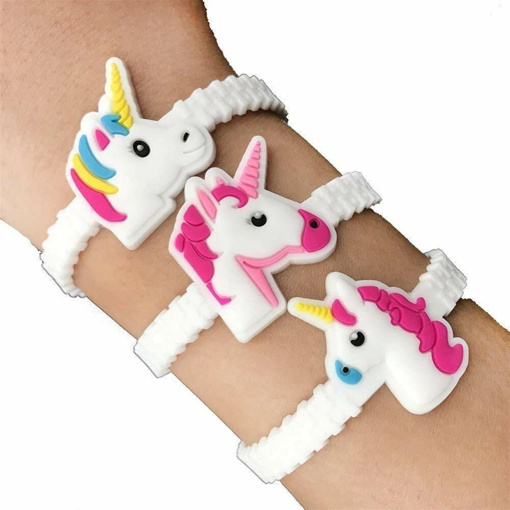 12 Unicorn Adjustable Bracelets - Pinata Toy Loot/Party Bag Fillers  Wedding/Kids