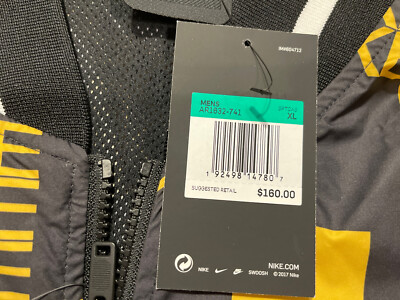 NWT NIKE SCORPION All Over Print Black Yellow Jacket AR1632-741