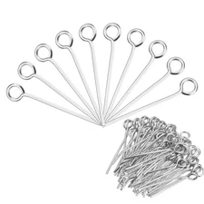 600pcs Stainless Steel Eye Pins 0.6mm/24 Gauge x 15mm Headpins Jewelry Findings