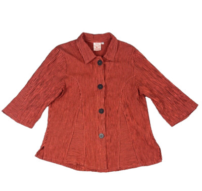 Mill Valley Clothing Co Size Med Linen Lagenlook Button Down Trumpet Shirt Boho
