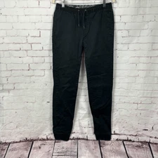 Amplify Pants Mens Small S Jogger Stretch Pullon Drawstring Pocket Casual Black