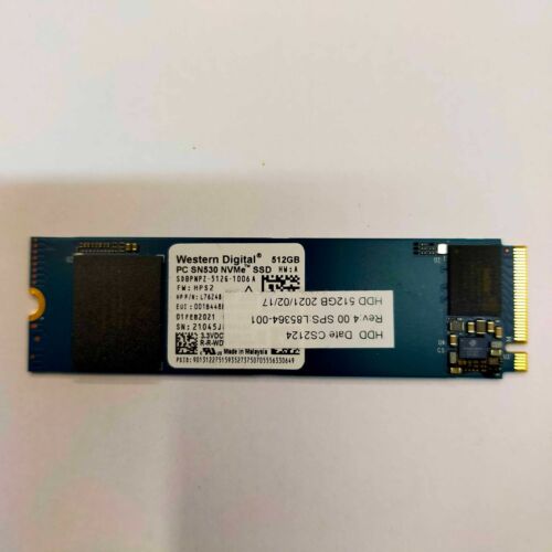 SSD 512GB Western Digital NVME originale per HP Probook 635 G7 - Foto 1 di 1