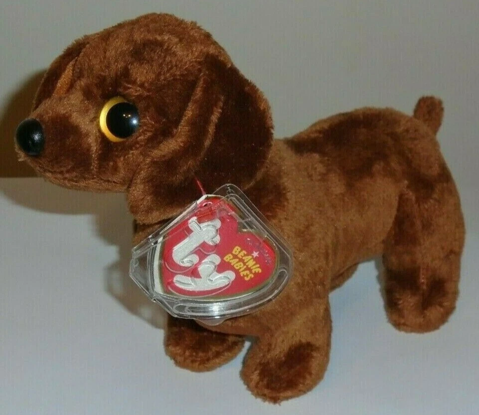 Ty Beanie Baby FRANK the Dachshund Dog Big Eyes 7 Inch MINT