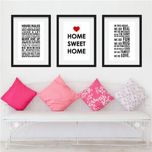 Wall Quote Stickers Home Sweet Home House Rules In this House Wall Decals