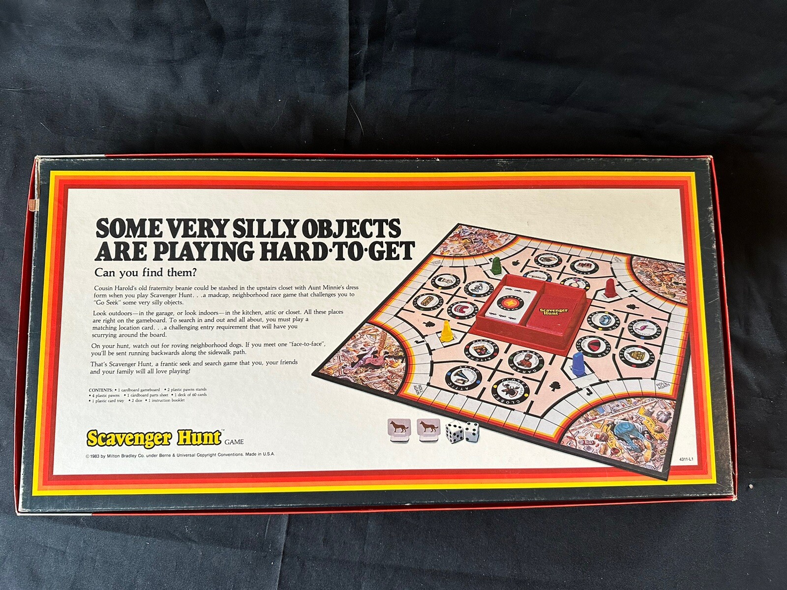 ORIGINAL Vintage Milton Bradley Scavenger Hunt Board Game Complete 1983