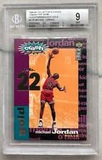 1995-96 COLLECTOR'S CHOICE MICHAEL JORDAN CRASH THE GAME GOLD #C1B BGS 9