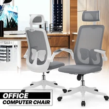 Set of 2 Grey High Back Mesh Office Computer Task Chair Swivel Ergonomic PC Seat