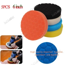5pcs 6" Car Buffing Polishing Pads Waxing Foam Sponge Polisher Kit for Drill US