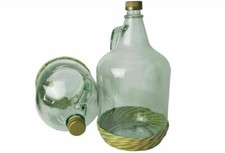 5L DEMIJOHN with SCREW-CAP + PROTECTIVE BASKET for BREWING + optional extras 