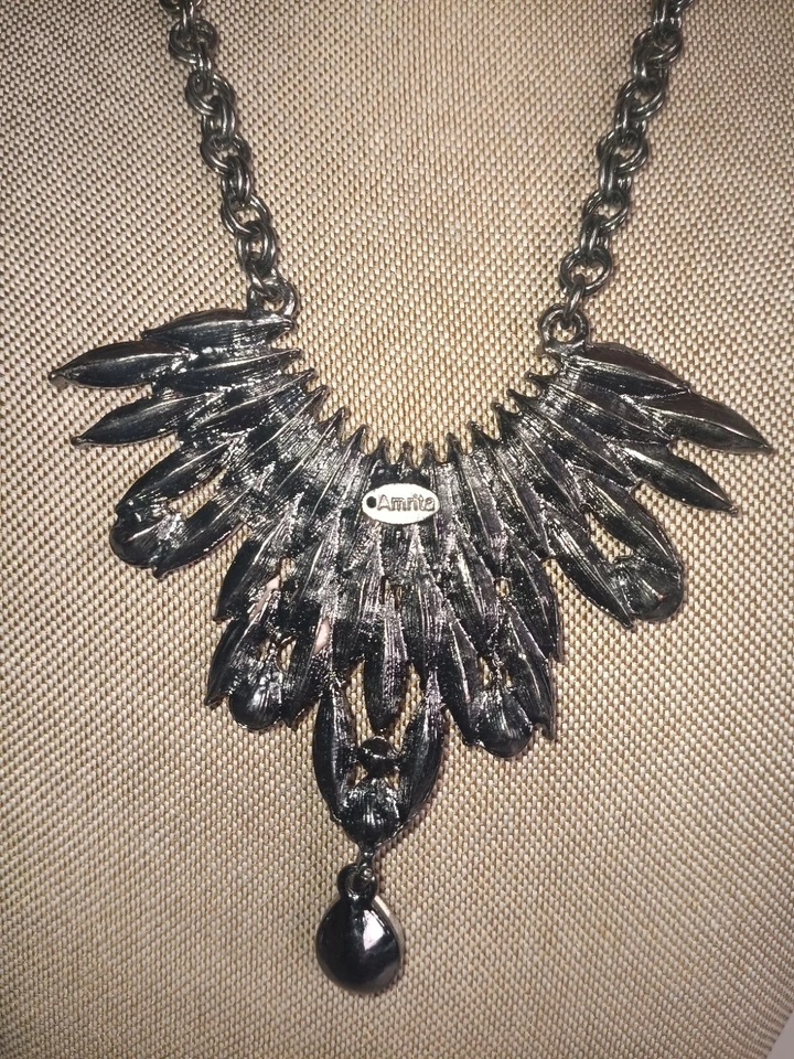 De colección Amrita Singh Marfil Y Melocotón Con Cristal Aystraliano Lágrima Collar 19" Foto 4 de 4