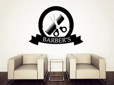 Vinyl Wall Sticker Barber Shop Decor Haircuts for men (n678)