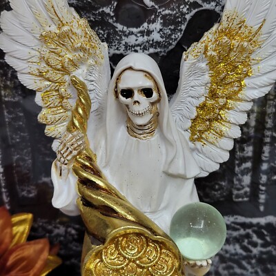 White Santa Muerte With Money Cone 8 