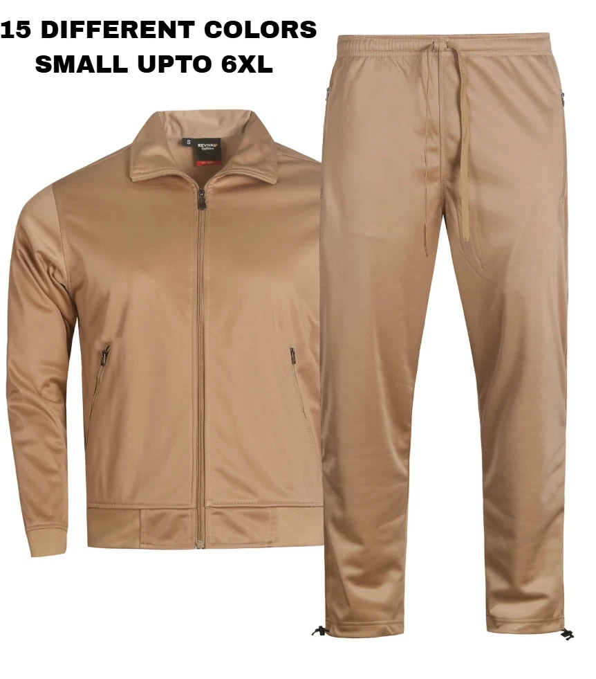 MEN'S CLASSIC OPEN BOTTOM SOLID ACTIVEWEAR JOGGING SPORTS TRACK S - 6XL (151 )