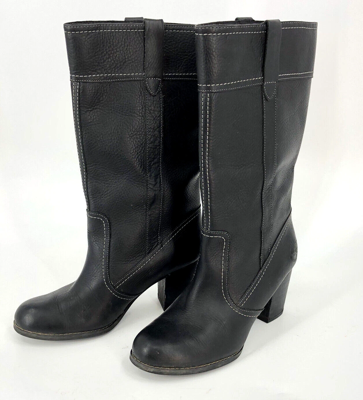 TIMBERLAND Stivali da donna impermeabili neri in pelle ciottolata taglia 8 5 Gorpcore condizioni meteo