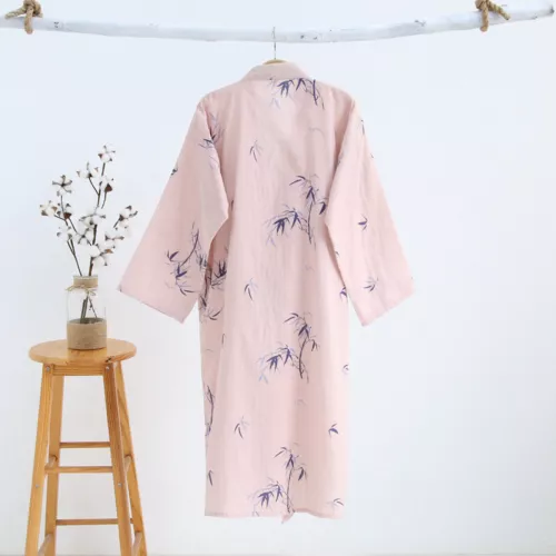 Pijama japonés Yukata kimono algodón bambú Khan albornoz al vapor ropa de dormir - Imagen 6 de 17