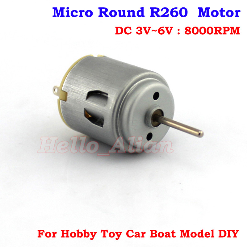 DC 3V~6V 8000 RPM Albero Lungo Mini Rotondo R260 DC Fai Da Te