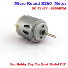 DC 3V~6V 8000RPM Long Shaft Mini Round R260 DC Motor DIY RC Hobby Toy Car Boat