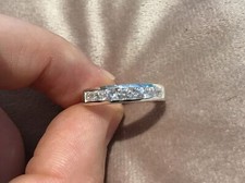 1.4 Carat Lab Created Diamond Half Eternity Ring Platinum Plated 925 K &Half