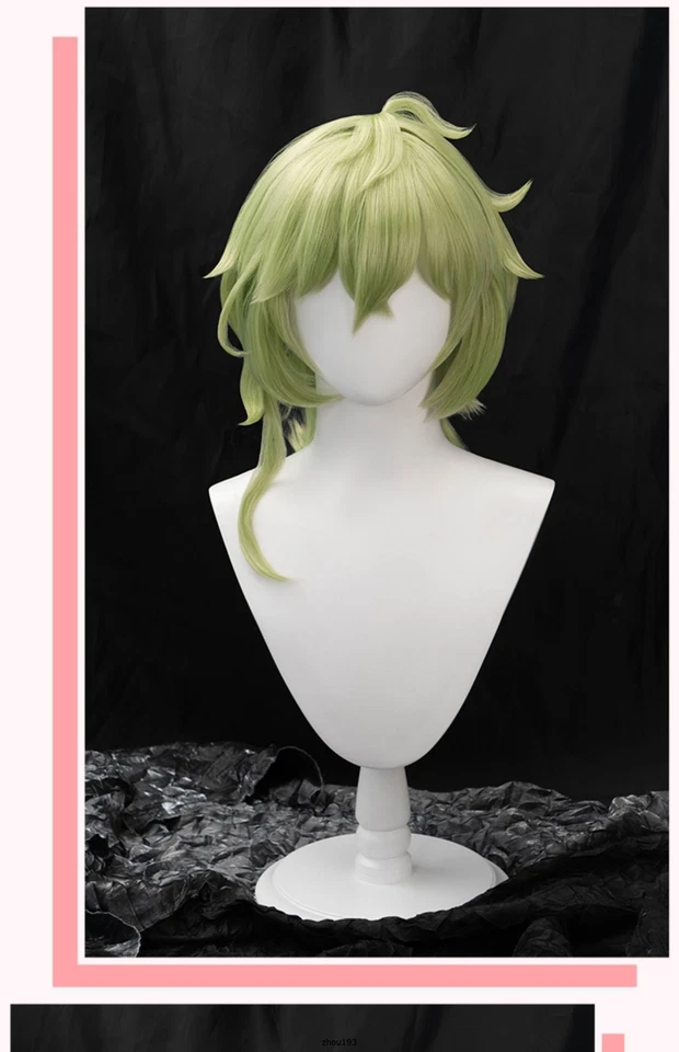 Pelucas Cosplay Anime Genshin Impact Harajuku Gótico Pelo Pinzas Verde Foto 2 de 4