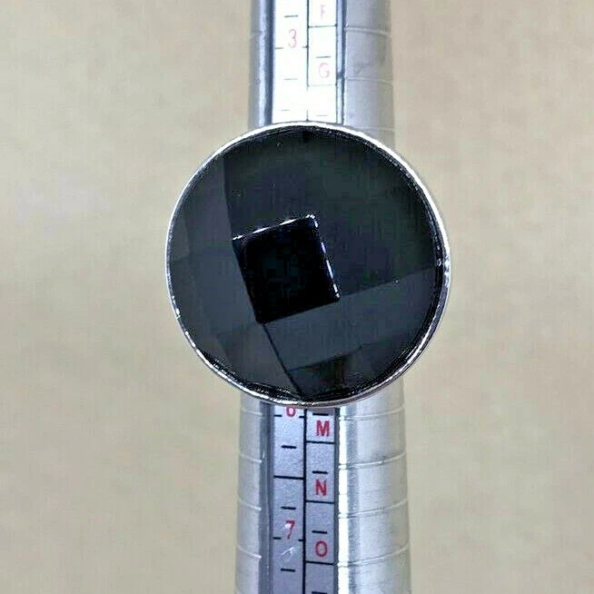 ANELLO GRANDE PIETRA DI ONICE SFACCETTATA IN ARGENTO 925 COCKTAIL RING - Immagine 3 di 4