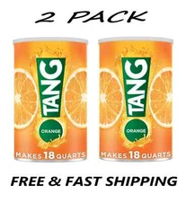 (2 PACK) Tang Jumbo Orange Drink Mix with Vitamin C, 58.9 oz Canister.