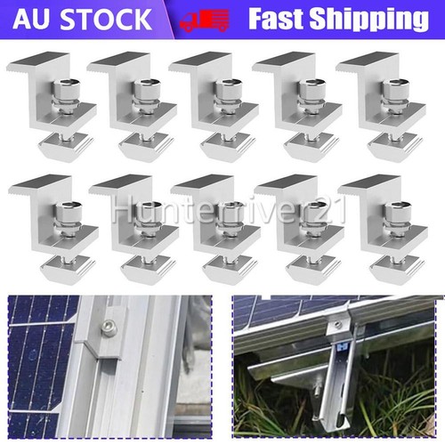 10pcs 35mm Solar Panel Rail Bracket Mounting Aluminium Alloy Fixing End ...
