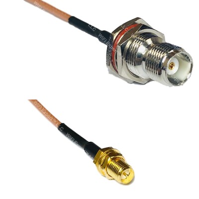 RG316 TNC FEMALE BULKHEAD to RP-SMA FEMALE RF Cable Rapid-SHIP LOT