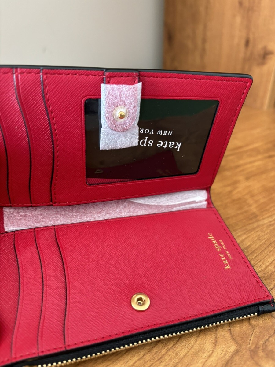 NWT Kate Spade Morgan Stencil Hearts Small Slim Bifold