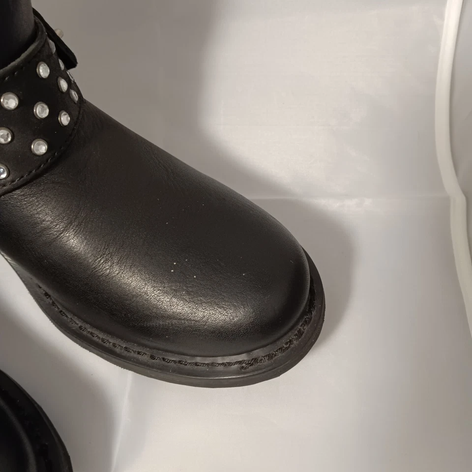 Botas de motociclista Harley Davidson Motorcycles Macie MUJERES de cuero negro con cremallera lateral 7,5 Foto 3 de 4