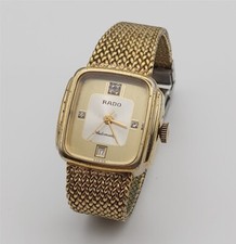 PROJECT TO FIX RADO LADIES CUSHION AUTO GOLD PLATE DATE MESH WATCH EU SHIP B6557