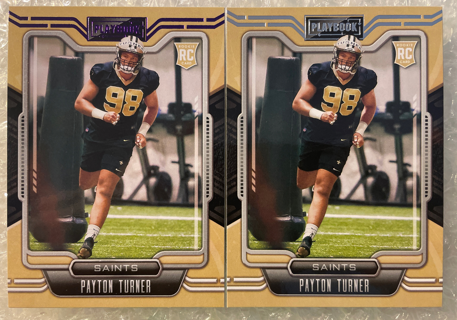 2021 Panini Playbook #151 Payton Turner PURPLE PARALLEL & BASE ROOKIE RC Lot
