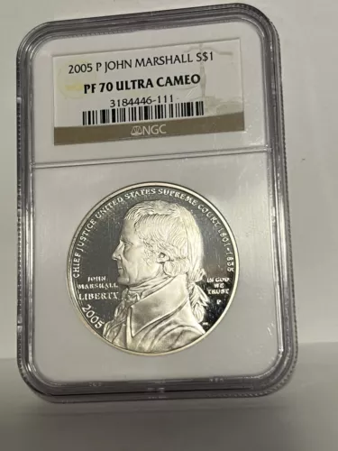 2005-P $1 Silver Commemorative Coin John Marshall NGC PF70 ULTRA CAMEO