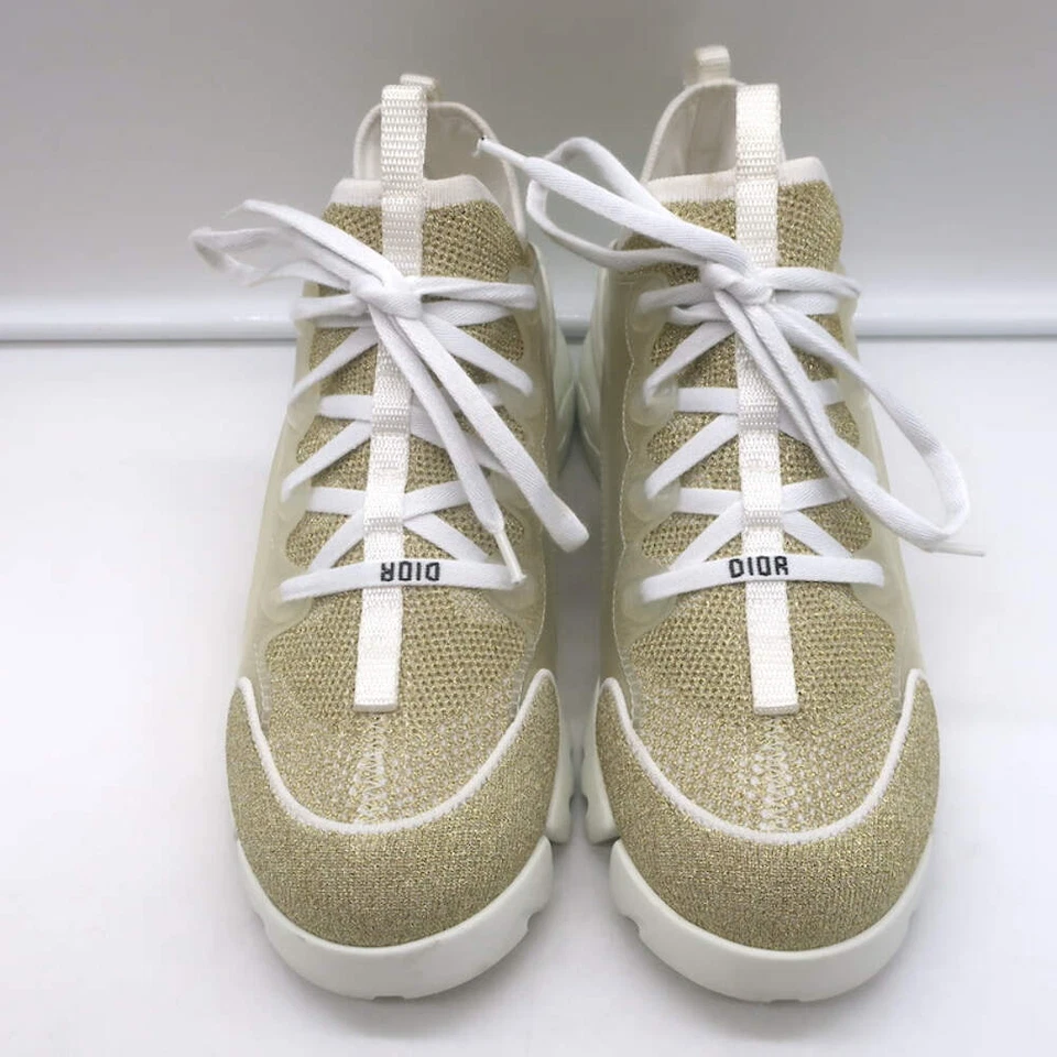 Christian Dior D-Connect Sneakers Gold Technical Knit Size 37.5 - Image 4 of 4