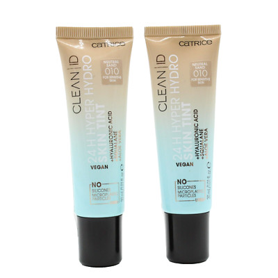 2x Catrice Clean ID 24H Hyper Hydro Skin Tint 010 Neutral Sand 30ml - NEU