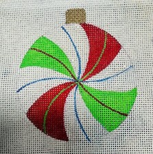 Hand painted Needlepoint Canvas 18ct Colorful Candy Ornament