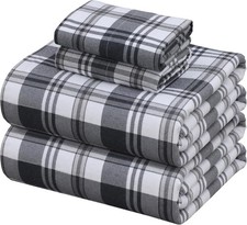 Flannel Sheets King Size - 100 Cotton Double Brushed King Size Sheets Set -