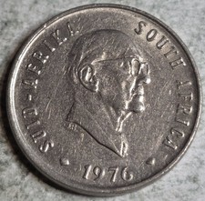South Africa 1976 5 Cents - End of Jacobus Johannes Fouche s Presidency