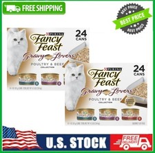 Purina Fancy Feast Gravy Lovers Wet Cat Food Gravy Variety Pack 3oz 48 cans