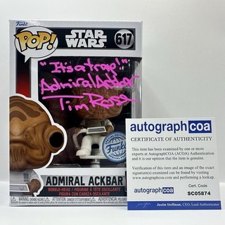 Tim Rose "Star Wars" Autogramm Admiral Ackbar 617 signiert Funko Pop ACOA