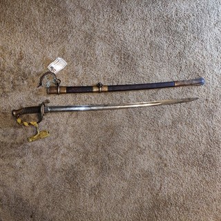 US 1850 Infantry Officer's presentation sword with fancy scabbard. Cpt Stoothoff