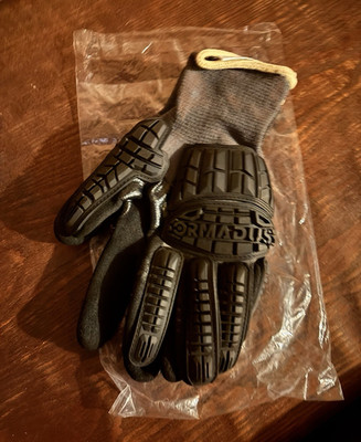 Ormadus Impact Protective Work Gloves Black/Gray Rubber Knuckle Guards