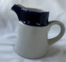 Noritake "Fjord" 4 inch Stoneware Creamer Jug with Cobalt Blue Band LN EUC