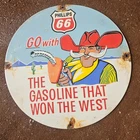 VINTAGE PHILLIPS 66 GO WITH WON GASOLINE OIL GAS PUMP ENAMEL PORCELAIN SIGN