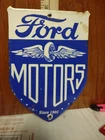 VINTAGE FORD MOTOR COMPANY 8" PORCELAIN SIGN GENUINE PARTS & SERVICE AUTOMOBILE