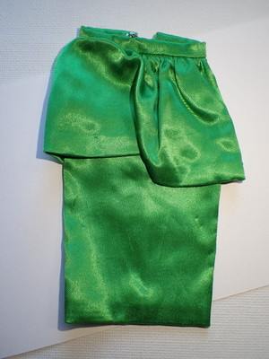 Vintage Barbie Doll Green Satin Skirt Nice