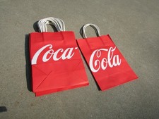 Lot of 8 Red & White COCA-COLA Paper Gift Party Bags