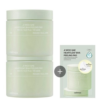 CELIMAX Ji Woo Gae Heartleaf BHA Peeling PAD Duo Set 2EA 60pads Toner
