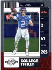 2022 Panini Chronicles Draft Picks #3 Matt Corral Contenders Optic Ole Miss RC