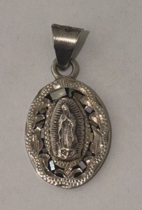 Catholic Vintage Sterling Silver Large Our Lady of Guadalupe Religious Medal