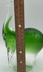Murano Style Art Glass Elephant In Emerald Green and Clear — photo 6